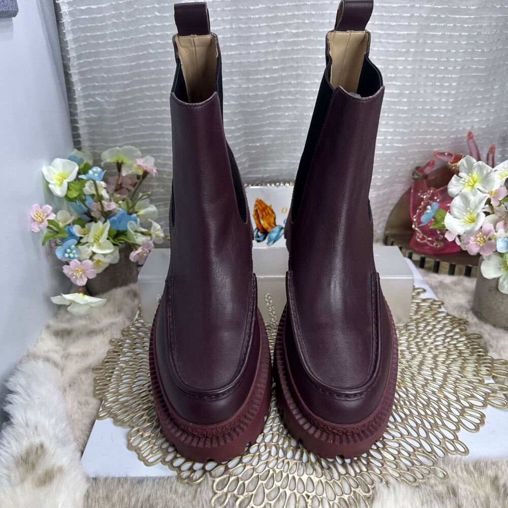 (F2)Coach Joey Bootie Leather Women’s DARK CRANBERRY,Size 9.5 B/40 MSRP: $275.00 - Picture 4 of 16